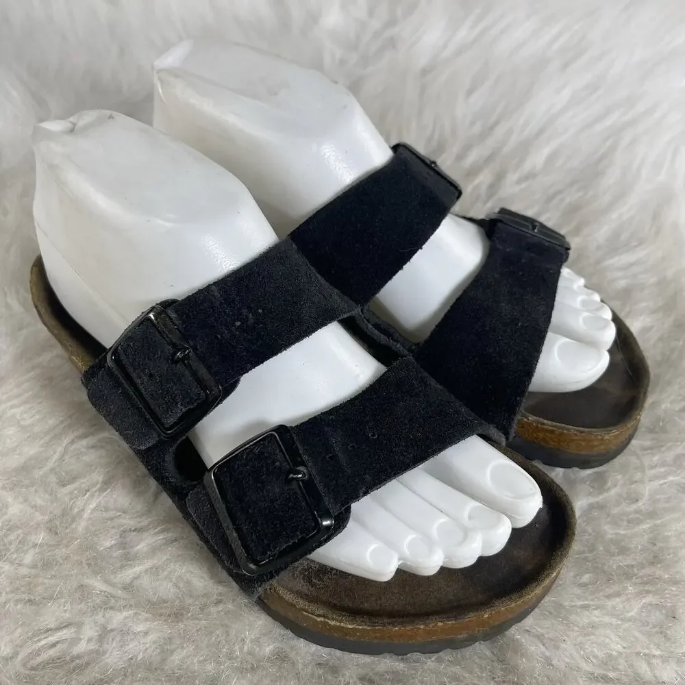Birkenstock Arizona Black Suede Sandals EU 35 US 4-4.5 Narrow Germany